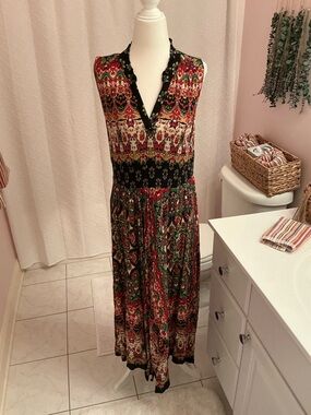 BILA Sleeveless Multicolor Bohemian Maxi Dress - Floral Print